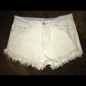 Free People light wash denim shorts